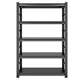 Heavy Duty 4-Tier Garage Shelving Unit, Metal Storage Rack, Adjustable Industrial Storage Shelves for Garage, Warehouse, Basement and Pantry, Black (W47.2*D23.6*H72)