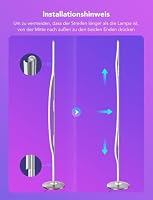 Govee RGBIC LED Stehlampe Wohnzimmer, 1000lm Stehleuchte Dimmbar, Arbeiten mit Matter & Alexa, 85 Szenenmodi, 16 Millionen Farben, DIY & Musikmodi, 136cm Ecklampe für Schlafzimmer Deko, Silber – Ansicht 9
