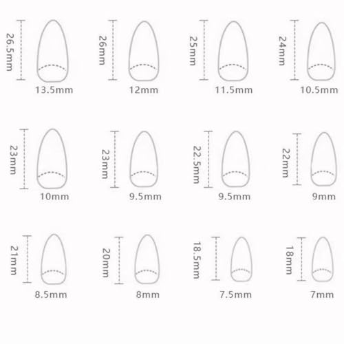 Image of Blue Press on Nials White Flower Fake Nails Medium Almond False Nails with Design French Tip Glue on Nails Artificial Acrylic Nail full Cover Spring Floral Stick on Nails for Women Manicure 24Pcs