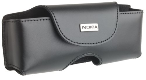 Housse Nokia 9290 étui cuir rigide à rabat noir avec clip ceinture discret