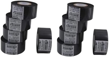 True-Ally 10 Rolls Hot Stamp Ribbon Thermal Transfer Ribbon 30mm x 100m for Date Coder Hot Stamp Printer 241 241B 241S TJ-08 DY-8 DY-6 (Black)