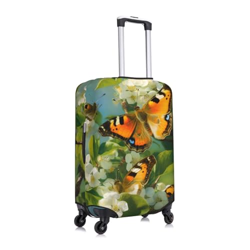 Summer Forest Butterflys Travel Luggage Cover for Suitcase Anti-Scratch Fashion Suitcase Protector Washable Elastic Baggage Covers Fits 29-32 Inch Luggage for Travel Beach Holiday2