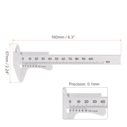 Calibrador Vernier Mini Plástico 100mm Pack 10 Unidades miniatura 2