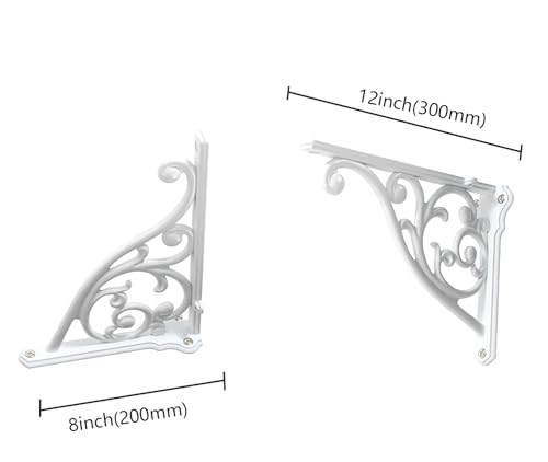 Heavy Duty Solid Stand,12 Inch 2 Pack White,Right Angle Wall Panel Support Bracket,Decorative Shelf Bracket,Heavy Duty Vintage,Wall Mount Support DIY - Shelf Hardware Included by ZAUYX - Used condition - Image 2