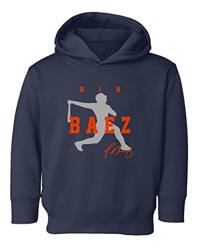 Baku Apparel Air Baez Detroit Baseball Shortstop Fans Toddler Hoodie Sweatshirt (Navy, 5T)