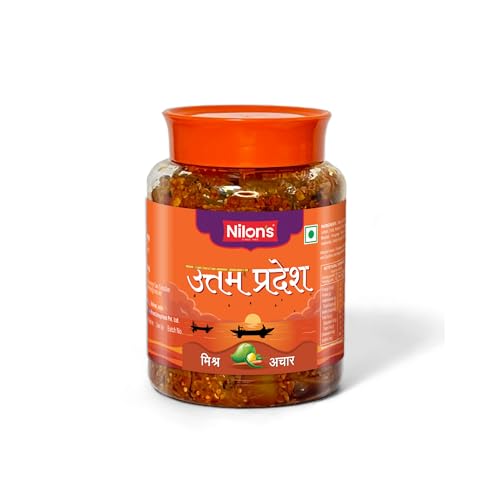 Image of Nilon's Uttam Pradesh Mixed Pickle (475g) Homemade Aachar | Spicy & Tangy Pickle in Authentic UP Style with Raw Mango, Lemon, Carrot,Mustard Oil & Spices Mixed with No Added Artificial Colour
