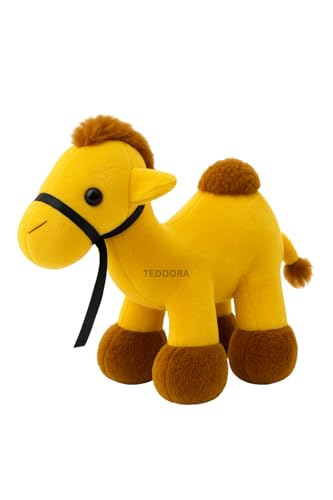 Image of Camel Soft Toy for Girls Boys Kids, Yellow, Desert Animal Stuffed Baby Teddy Gift Birthday, 23 cm