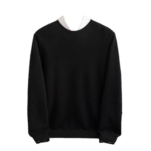 Men’S Wool Round Neck Pullover Sweater Casual Long Sleeve Loose Fit Knit Jumper Tops