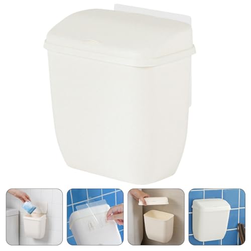 Caneca de basura pequeña para colgar en pared blanca miniatura 4