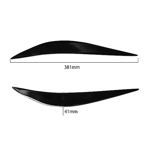 Toworldit 2Pcs/Set Bright Black Soft Plastic Headlight Eyebrow Cover Headlamp Eye Lid Covers Decoration Trim Sticker (Compatible With Bmw 4-Series F32 F33 F36 2012-2017 / F80 M3 F82 F83 M4 2014-2016) #TOP7
