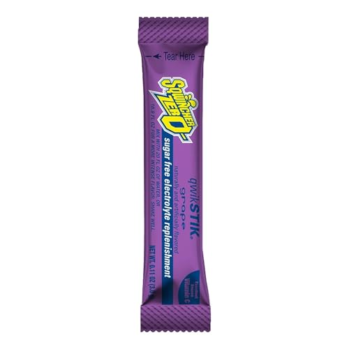 Sqwincher Quik Stik Zero Oral Electrolyte Solution Grape 0.11 oz. Packet 50 Ct
