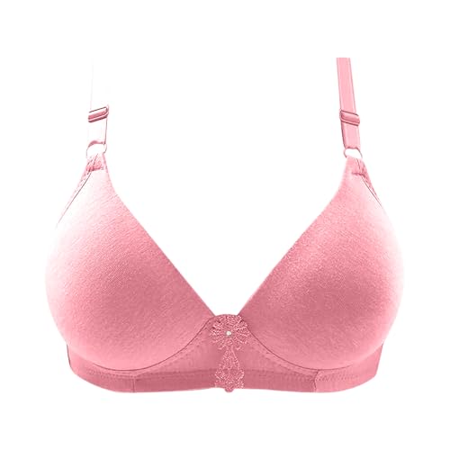 Bras for Older Women, T Shirt Bra Seamless Bras Wireless Wave Full Coverage Lift Basic Tshirt Everyday Bra T Small Jelly Bra Womens Fashion Elegantes para Mujer (36, Light Pink)