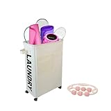 Yoga Mat & Home Gym Storage Cart with Wheels – Large Workout Equipment Organizer for Mats, Foam Rollers, Racquets & Accessories