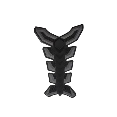 Autocollant de réservoir moto noir en caoutchouc aspect os de poisson