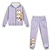 Watdotory Light Cartoon Corgi Youth Tracksuit with Kangaroo Pocket and Long Sleeve Hoodie 10-11Y for Outdoor Wear, Stretchy All-Day Comfort Purple