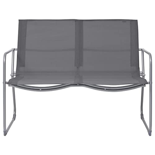 Muebles de jardín 4 piezas conjunto exterior tela acero gris 3