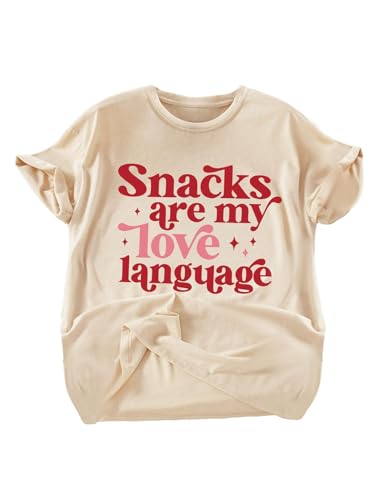 SweatyRocks Girl's Cute Slogan Print Summer Tees Crew Neck Short Sleeve Casual Trendy T Shirt Tops