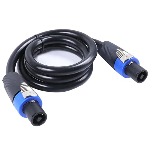 HBU Pack of 1 Speakon Cable 3 Feet - 4 Conductor Speakon to Speakon Cables - 12 AWG Pro 4 Pole Studio, Stage NL4FC Audio Patch Wire with Twist Lock (4 Conductors, 3 Ft)