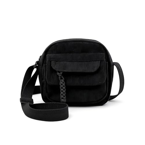 Mini bolso cruzado de pana YZCIS, bandolera ligera para mujer y niña