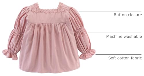 Image of Mud Kingdom Girls Long Sleeve Blouse Button Down Solid Color Loose Fit