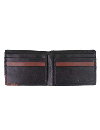 Skechers Mens Passcase RFID Leather Wallet with Flip Pocket, Black Cross Stitch, One Size2