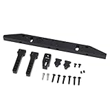 Jectse RC-Car-Heckstoßstange, Professionelles Zubehör aus Sandgestrahlter Legierung für Modellauto-Enthusiasten, Stoßfeste Stoßstange für Sichere Befestigung, 6 Montagekomponenten (Black)