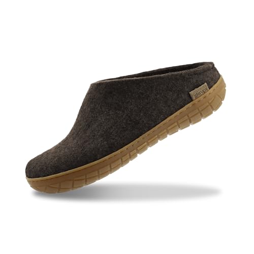 Image of Glerups 100% quality wool mix Slipper with rubber sole - Unisex Slip-on
