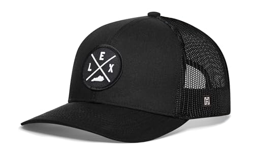 Image of HAKA State City Trucker Hat for Men & Women, Adjustable Baseball Hat, Mesh Snapback, Sturdy Outdoor Black Golf Hat