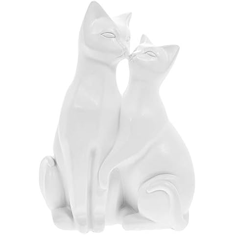 Figuritas decorativas Cat Ornaments - Par de gatos blancos estilizados Cover