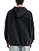 FAIABLE Black Hoodie Men Half Zip Up Acid Wash Oversized Sweatshirts Casual Fall Outfits Fleece Zipper Hoodies Heavyweight Colthes XL