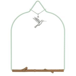 Pop's Birding Hummingbird Swing, USA Made Original Charm Humming Bird Swing for Outdoors - Perfect Bird Perch for Small Wild Birds Backyard Birding - 100% Made in USA, Hook Included Pops Birding Hummingbird Swing USA Made Original Charm Humming Bird Swing for Outdoors Perfect Bird Perch for Small Wild Birds Backyard Birding 100 Made in USA Hook Included
