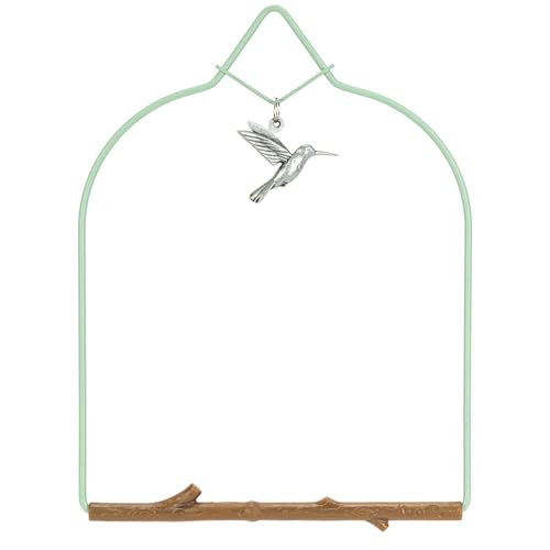Pop's Birding Hummingbird Swing, USA Made Original Charm Humming Bird Swing for Outdoors - Perfect Bird Perch for Small Wild Birds Backyard Birding - 100% Made in USA, Hook Included