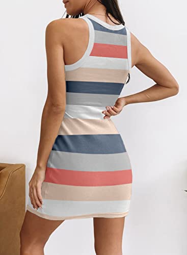 Samefar Womens Ribbed Scoop Neck Sleeveless Tank Dresses Basic Bodycon Mini Dress3