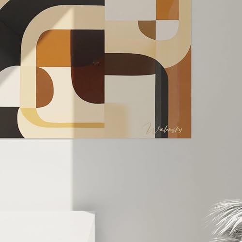Tableau abstrait Africain Échos du sahel Walensky décoration salon chaleureux