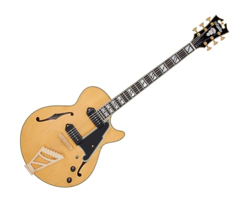 D'Angelico Deluxe SS Baritone Semi-hollowbody Electric Guitar - Satin Honey