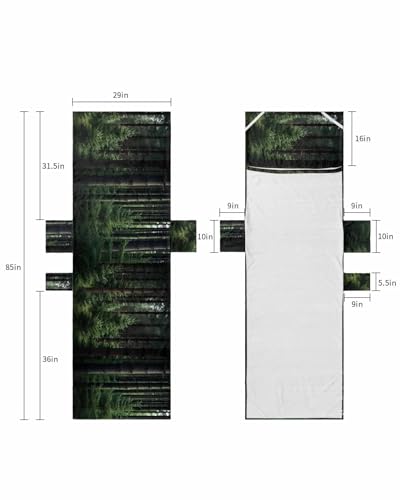 Green Forest Beach Lounge Chair Towel Cover, Soft Chaise Lounge Towel with Side Pockets Patio Pool Chairs Cover for Beach/Pool Sunbathing 29x85 Mysterious Primitive Forest Pine Tree