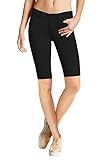 Hybrid & Company Women's Ultra Stretch Perfectly Shaping Mid Rise Skinny Bermuda Shorts with Pockets B44876X Black 2X