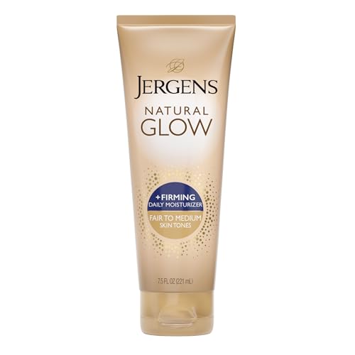 Jergens Natural Glow +Firming Self Tanner Body Lotion, Fair to Medium Skin Tone, Sunless Tanning...