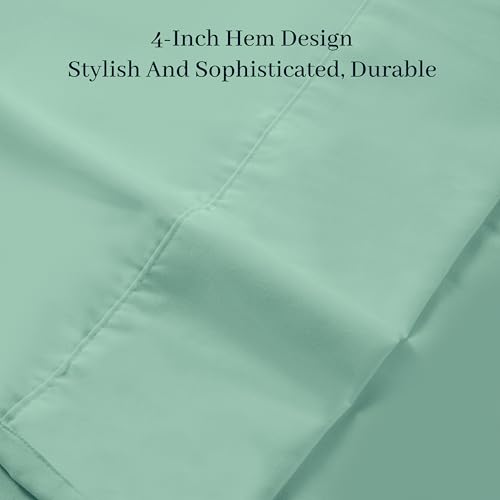 HBHLFZ Twin XL Flat Sheet - Ultra Soft Polyester Top Sheet - Hotel Quality Bed Sheets - Comfortable Wrinkle-Free - Easy to Care for - 1 Twin XL Flat Sheet Only(Twin XL,Green)