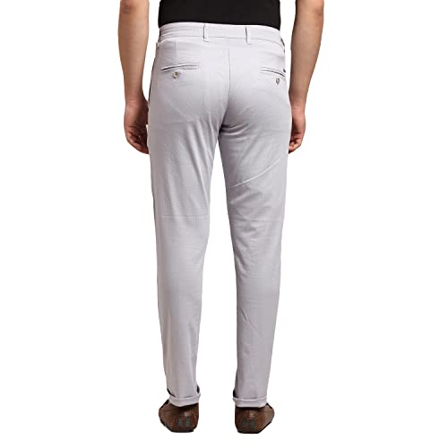 Image of Parx Men's Cotton Blend Print Pattern Low Rise Tapered Fit Flat Front Casual Trouser