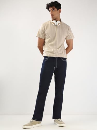 Image of Urbano Fashion Men's Straight Fit Washed Jeans Stretchable