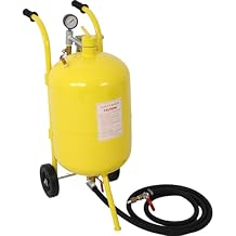 10 Gallon Pot Sandblaster Kit, 125 PSI Pressure Blaster with 4 Ceramic Nozzles, Hose, Gauge, Wheels & Oil-Water Separator, Portable Steel Sand Blasting Machine for Rust, Paint, Stain Removal