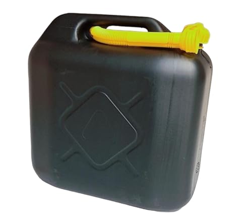 10L Jerry Can for Petrol Diesel Fuel with Spout Emergency Backup Fuel Storage for Cars Motorcycles Vans Compact 10L Fuel Can Petrol Can Spout for Easy Refueling BLACK 10 L