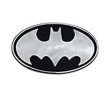 NJECT Officially Licensed DC Comics Batman Bat Signal Chrome Color Plastic Superhero Emblem for Cars, Trucks, and All Auto | Universal Fit at 3.8” x 2.2” | Weatherproof