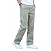 Men's Elastic Waist Straight Leg Pants Baggy Pull On Work Casual Pants Fashion Stretch Lightweight Solid Trousers Green