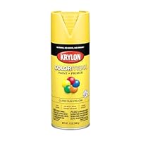 Krylon K05541007 COLORmaxx Spray Paint and Primer for Indoor/Outdoor Use, Gloss Sun Yellow, 12 Ounce (Pack of 1)