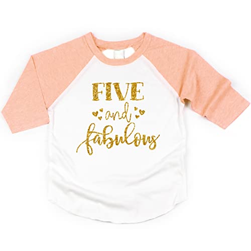 Girl Fifth Birthday Outfit Fifth Birthday Shirt Five and Fabulous