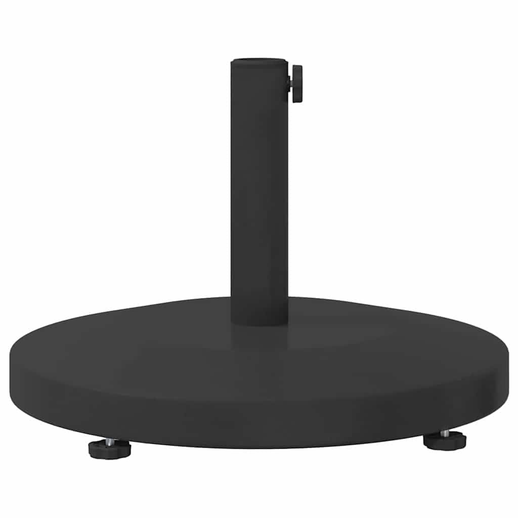 Supporto per ombrellone nero, 48 x 48 x 32 cm, base in acciaio con ruote, per ombrellone da mercato, resistente alle intemperie, per balcone, terrazza, giardino, mobile e stabile