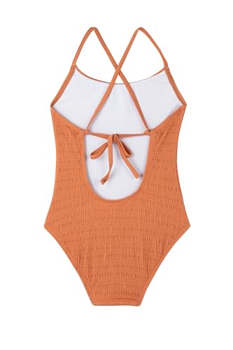 Gottex Kids Textured Criss Cross Tie Back One Piece Swimsuit Chlorine Fade Resistant and Built-in UPF UV 50+ Protection2