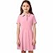 Girls Cute Ruffle Lapel Tennis Dress Short Sleeve Kids Summer Casual Athletic Golf Dresses with Pockets for 5-15 Years
